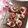 pomelo shrimp salad in lotus petals