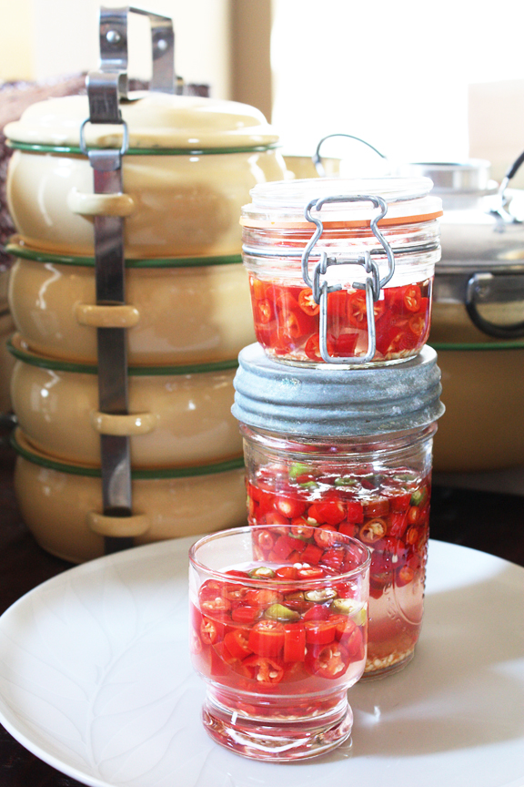 Vinegar with Pickled Chilies