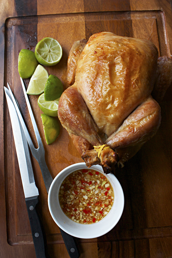 Lemongrass-Scented Roasted Chicken with Spicy Dipping Sauce by SheSimmers.com