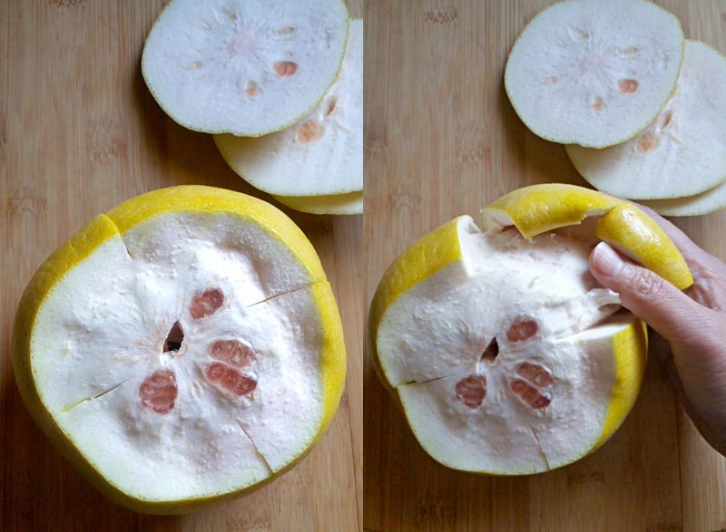 HOW TO PREPARE A POMELO FOR THAI POMELO SALAD