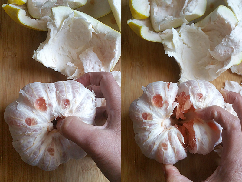 HOW TO PREPARE A POMELO FOR THAI POMELO SALAD