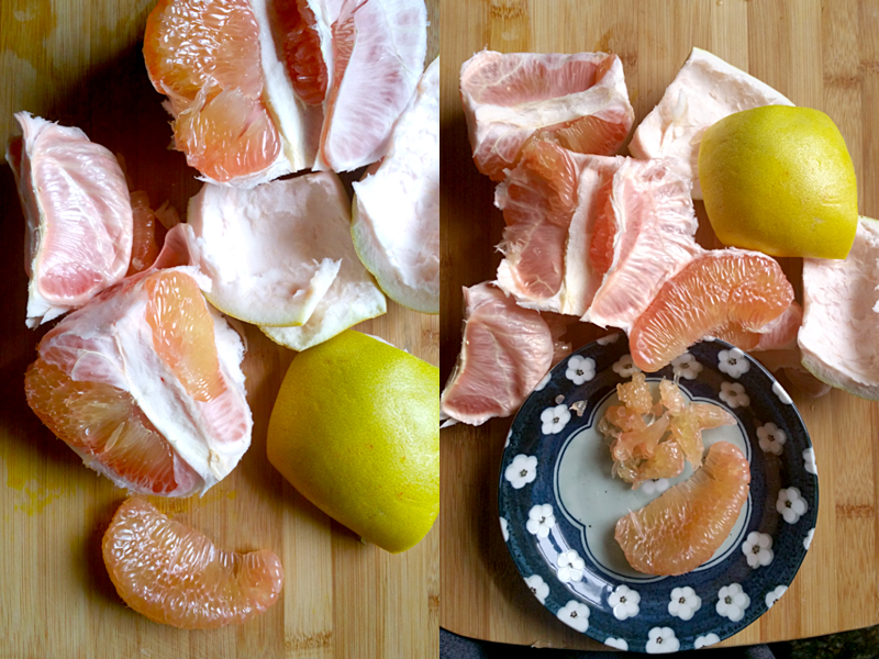 HOW TO PREPARE POMELO FOR THAI POMELO SALAD